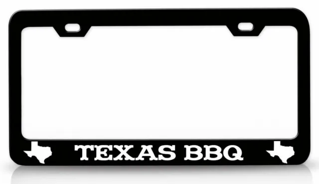 TEXAS BBQ Texas Map Steel License Plate Frame Car SUV b4