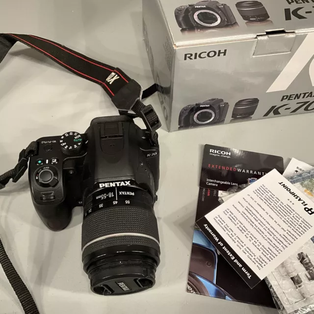 PENTAX K-70 24.0 MP Digital SLR Camera With 18-55mm Lens - Black With Bag