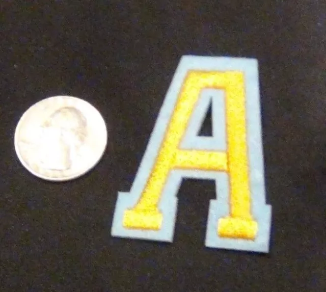Varsity Letter Iron On Patch/Badge/Applique/Transfer A-Z Alphabet  Black/White