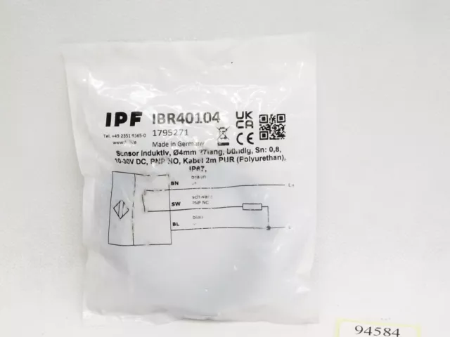 Ipf electronic Capteur Inductive IBR40104 / Neuf Emballage D'Origine