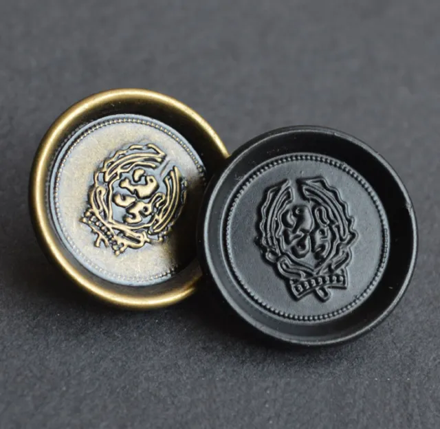 12pcs Vintage Lion Shank Buttons Round Metal Sewing Button Coat Embellishment