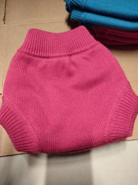 Sloomb Sustainablebabyish Knit Wool Diaper Cover Ups Small Pink 2
