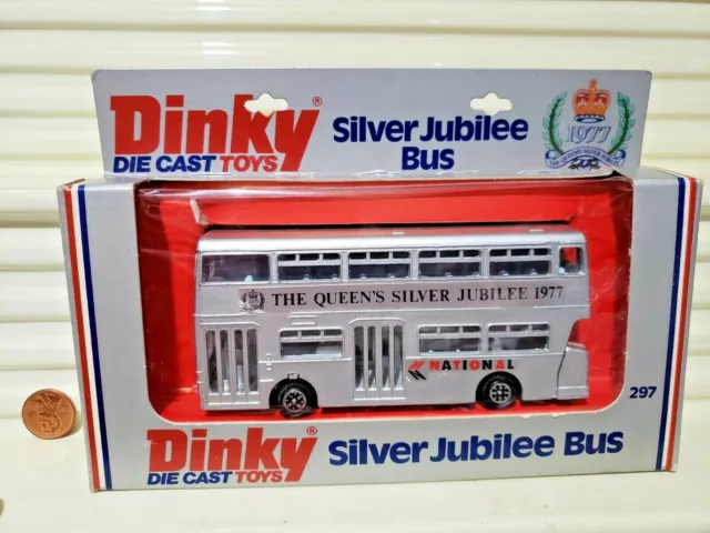 DINKY TOYS 1977 1/43 #297 QUEEN's SILVER JUBILEE Atlantean Bus Mint+NearMintBox