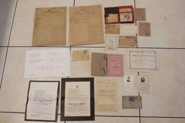 Papiers anciens famille Dugay et autres (dossier carriere ptt années 20, tickets