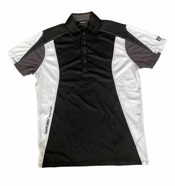 Galvin Green Herren Poloshirt  Größe: M Farbe: Black/White/Gunmetal NEU/ Etikett