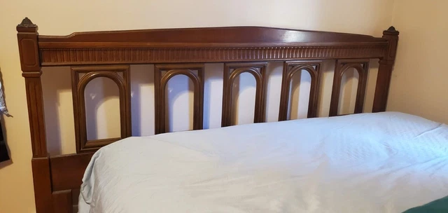 VINTAGE--from 60s/70s--Headboard and Footboard--SOLID WOOD--side rails included