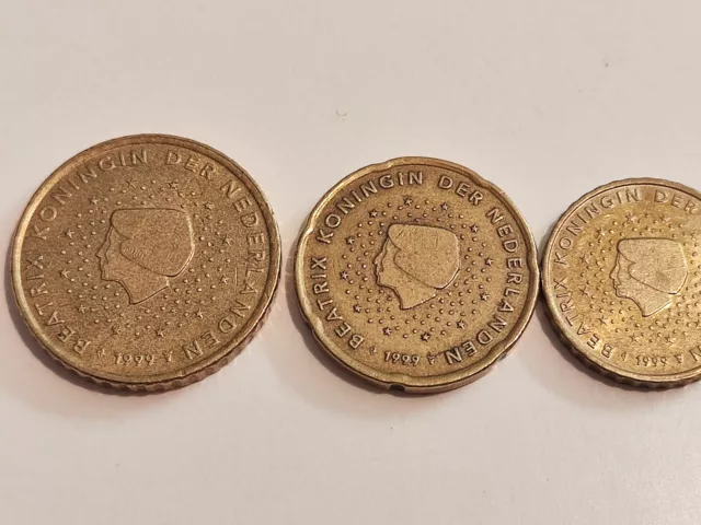 Lot 3 pièces euro Pays-Bas Nederland  10 20 50 Centimes PAYS BAS 1999 3