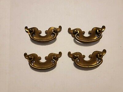 4 Vintage Brass Keeler Brass Company Drawer Pulls French Provincial Style 3 1/2"