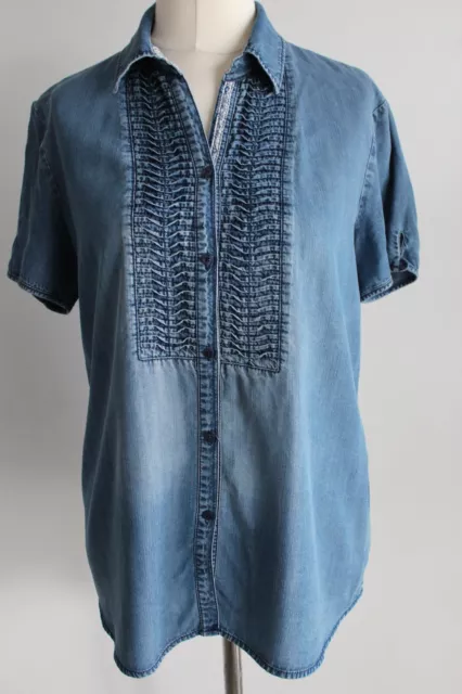 Gerry Weber Edition Kurzarm Bluse Jeansbluse Gr. 38