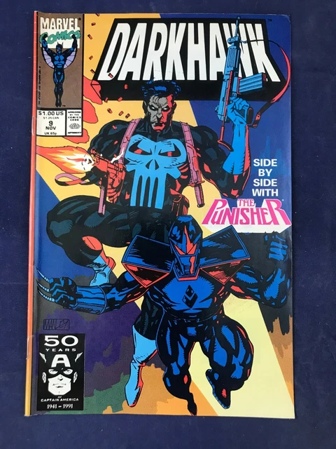 1991 DARKHAWK Side by Side w/the Punisher Vol.1, No.9 Marvel Comics