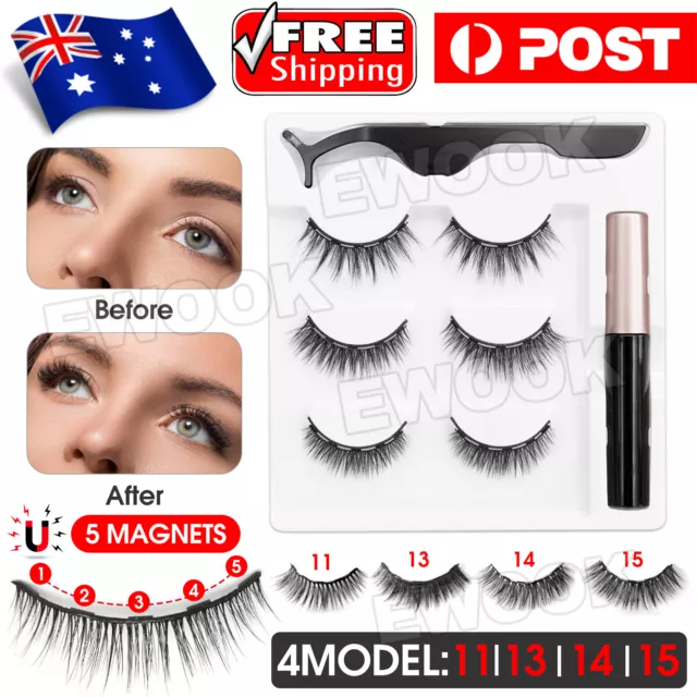 Magnetic False Eyelashes Natural Eye Lashes Extension Liquid Eyeliner Tweezer