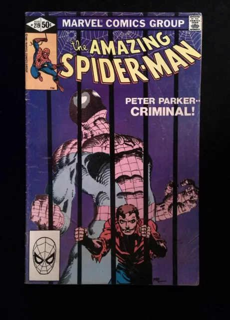 Amazing Spider-Man #219  MARVEL Comics 1981 FN/VF  WHITMAN VARIANT