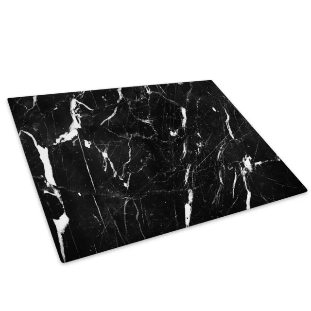 Black White Marble Glass Chopping Board Kitchen Worktop Saver