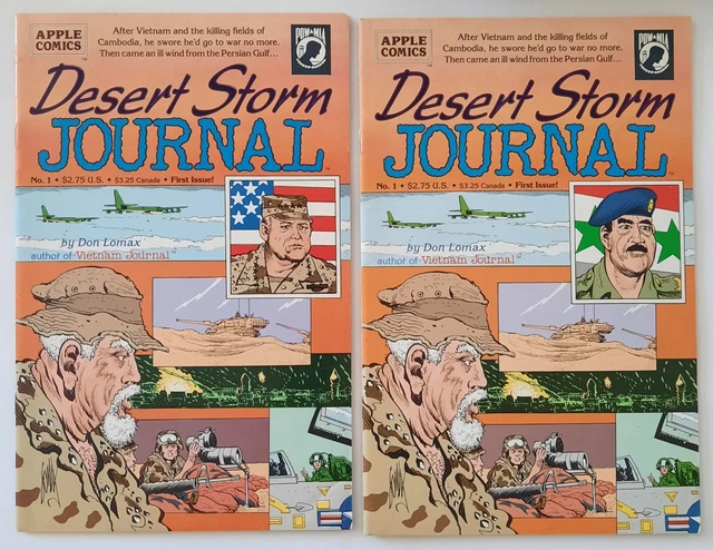 LOT OF 2 - Desert Storm Journal 1A Saddam Hussein Cover & 1B Schwarzkopf Cover