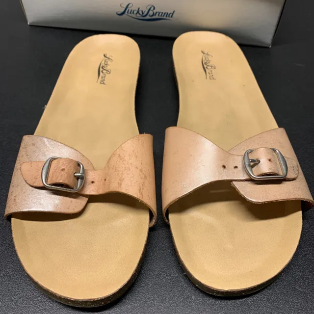 Lucky Brand Sandal Womens Dolliee 9.5 M Nude Shine Slides 3