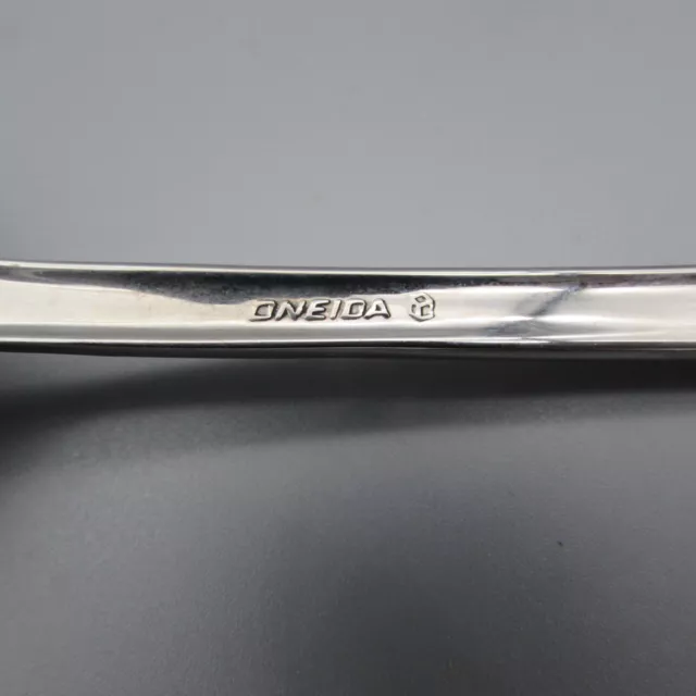 Oneida DAMASK ROSE Stainless Flatware Slotted Serving Spoon CUBE USA 3