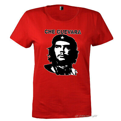 Che Guevara Maglia da Donna Cuba Revolution 2093 Rosso