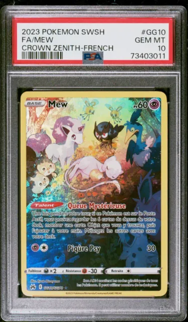 Carte Pokémon Mew GG10/GG70 PSA 10 EB12.5 Zénith Suprême