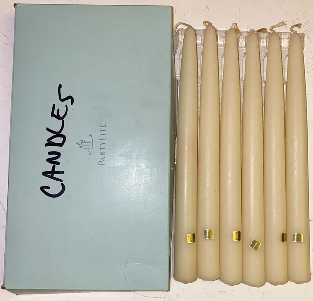 PartyLite UNSCENTED Dinner Candles 6” Taper Ivory New 6 NIB Colonial Handipt HTF