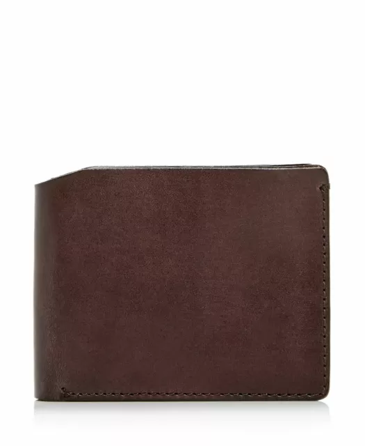 New In Box: John Varvatos Star USA Bushwick Unlined Brown Leather Bi-Fold Wallet