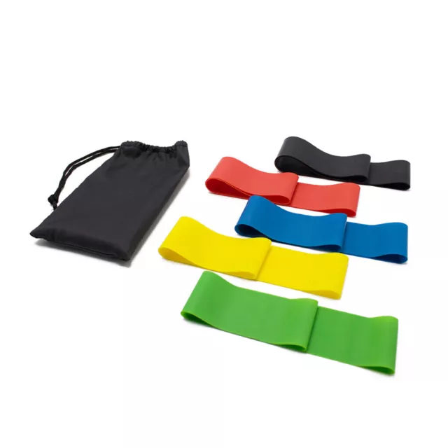 Lot de 5 bandes Résistance Exercice Gym Fitness Yoga Musculation en latex