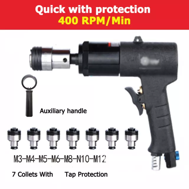 400Rpm Pneumatic Tapping Air Drilling Gun Drill Machine M3-6 M8 M10 M12 Chucks