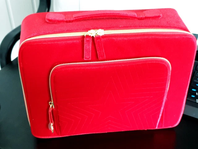 RED SOFT TOUCH Vanity Train Case 2023 Cosmetics Makeup Bag Large