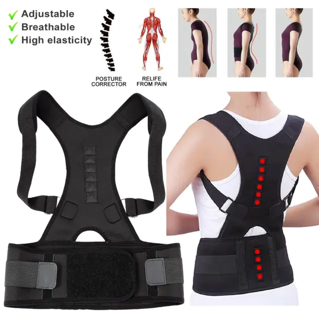 Posture Corrector Clavicle Shoulder Brace Lower Back Support Magnetic Men Women