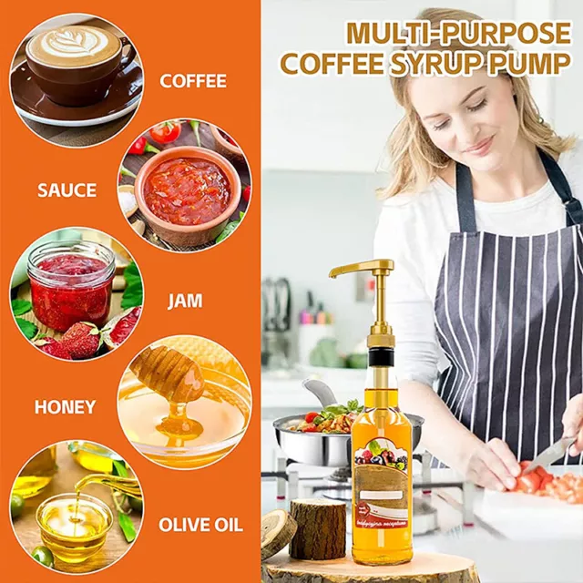 7Pcs/set Coffee Syrup Pump Dispenser For 750ml Syrup Bottle No Dripping