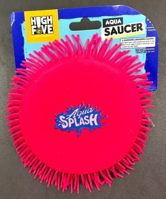 NEW Pink Aqua Saucer Pool Toy 5" Disk (Soak It and Throw It) Silicone Gift Idea