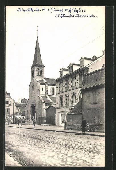 CPA Joinville le Pont, L'Église 1945
