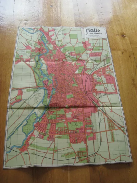 alter Stadtplan von Halle an der Saale um 1930