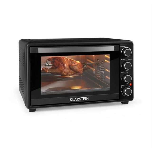 Fornetto Elettrico Mini Forno Spiedo Girarrosto  cucina 2000W 45L ° Nero