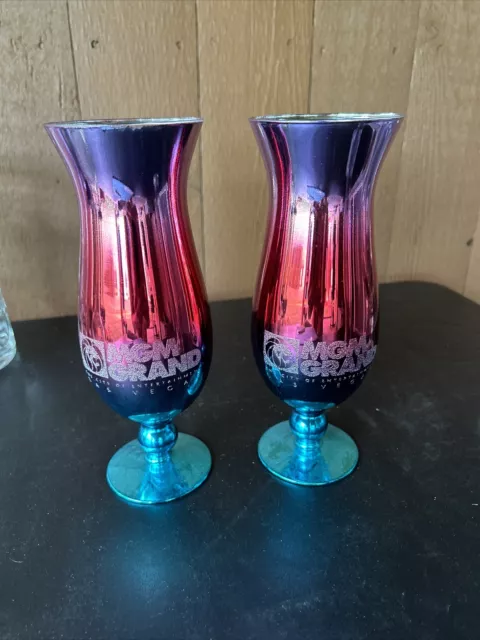 Set of Vintage MGM Grand Las Vegas EFX Souvenir Hurricane Drinking Glasses