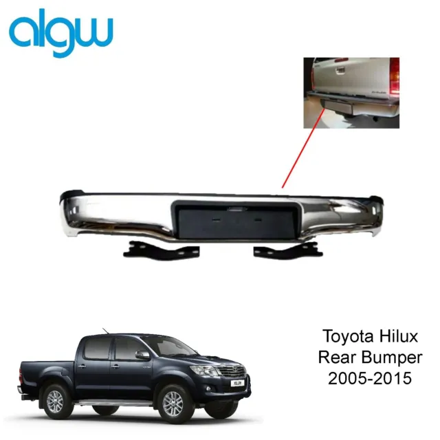 Fit Toyota Hilux Mk6 2005 -15 Rear Back Chrome Bumper Steps HiLux Invincible UK