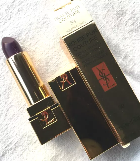 Yves St Laurent Rouge À Lèvres Pur Couture Violet Neuf+Étui Nubuck Années 80 2