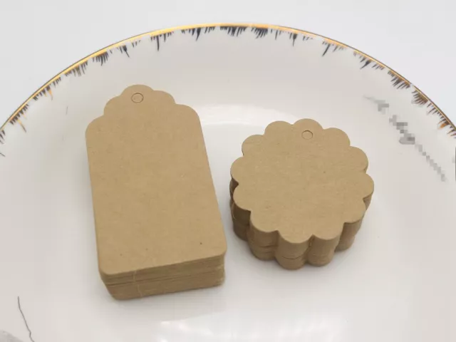 100 Blank Thank you Craft Kraft Paper Hang Tags Price Gift Cards Wedding Label 3