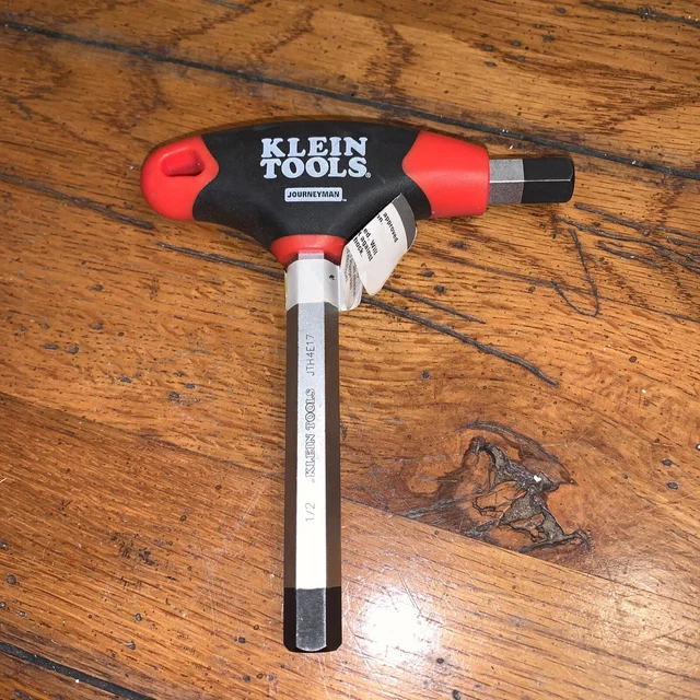 Llave hexagonal de 1/2 pulgada con mango en T Journeyman, herramientas Klein de 4 pulgadas JTH4E17