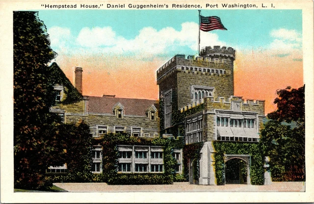 Hempstead House Daniel Guggenheim's Residence Port Washington NY Postcard