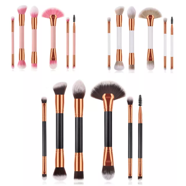 Professional 6 Piece Double Ended Kabuki Make Up Brush Set Cosmetic Brushes UK