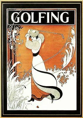 Golf Aubrey Vincent Beardsley Drive Spiel Sport Plakat A3 193
