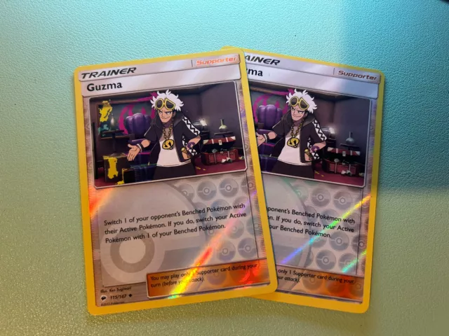 Guzma Trainer - 2x Playset - Pokémon Burning Shadows - Reverse  Holo - 115/147