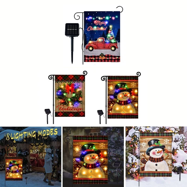 Lampe LED Bonhomme De Neige Paysage Jardin Pelouse Solaire Noël Dessin Animé Décoratif Chemin