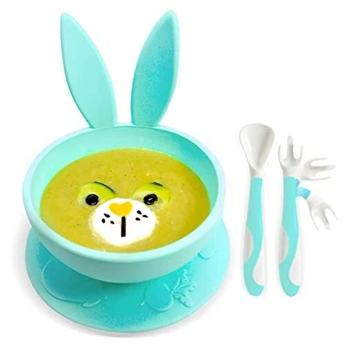 Brunoko bol ventouse pour bébé + cuillère et fourchette bébé - coffret repas ...