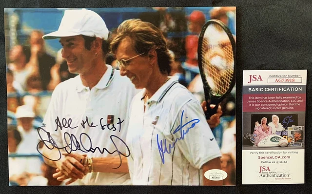 MARTINA NAVRATILOVA & JOHN MCENROE Autographed 8x10 w/JSA AUTHENTICATION