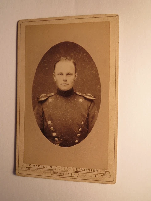 Offizier Soldat in Uniform / CDV K. Maendlen Strassburg