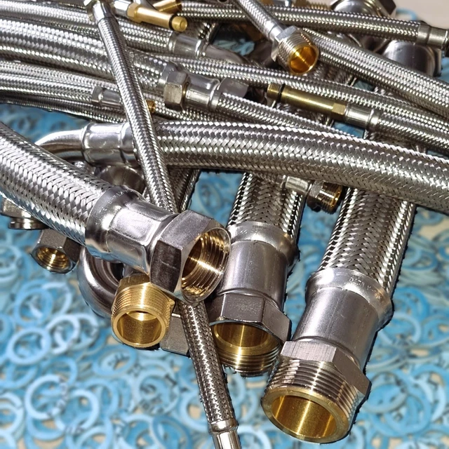 Tubo Corazzato 3/8" Ü X 3/4", Tubo Flessibile Per Sanitari Con Approvazione Acqua Potabile - Foto 3