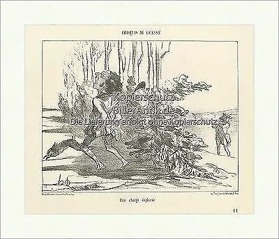 Eine Unangebrachte Ladung Schmerz Hinterteil Mantel Hase Daumier Original 11