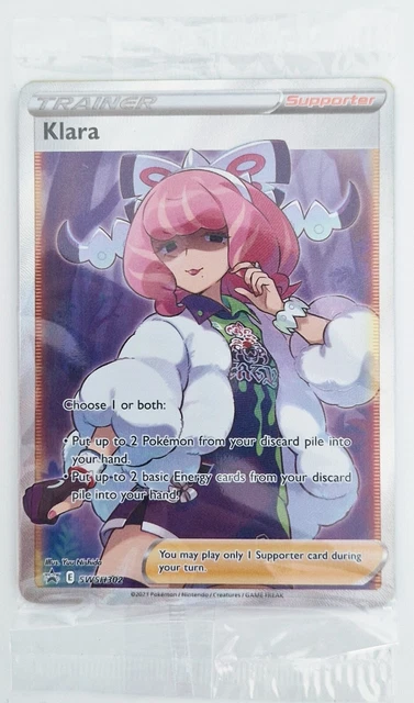 Klara SWSH302 Black Star Promo Full Art Trainer Pokemon Card * Sealed *