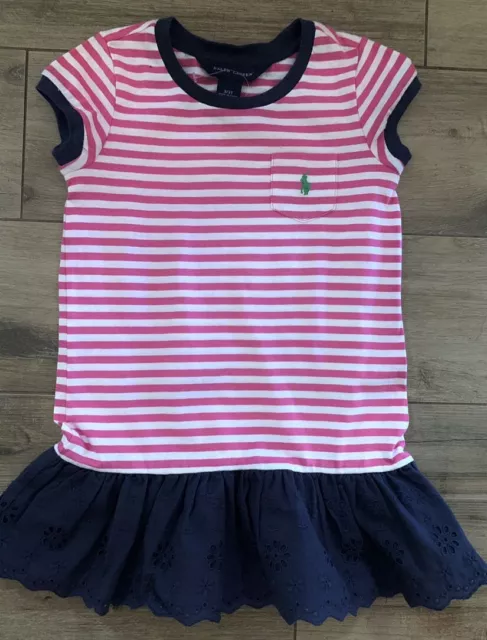 NWT Polo Ralph Lauren  Pink Baby Girls Ruffle Dress 3 Years